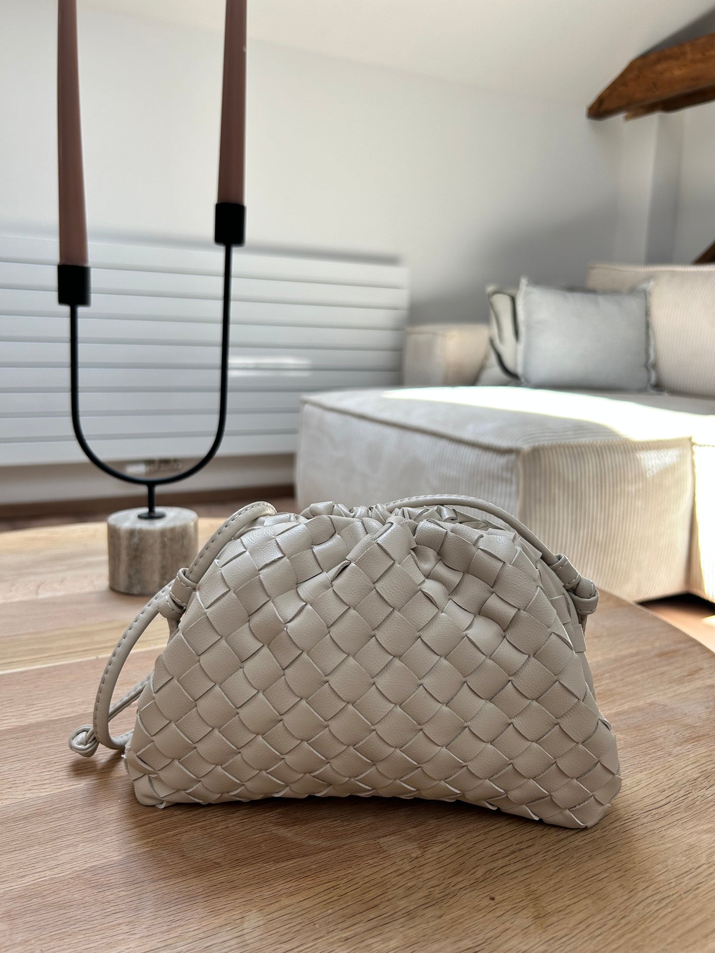 Trendy Dumpling clutch for Women crossbody woven design best seller handbag with a chic knot detail