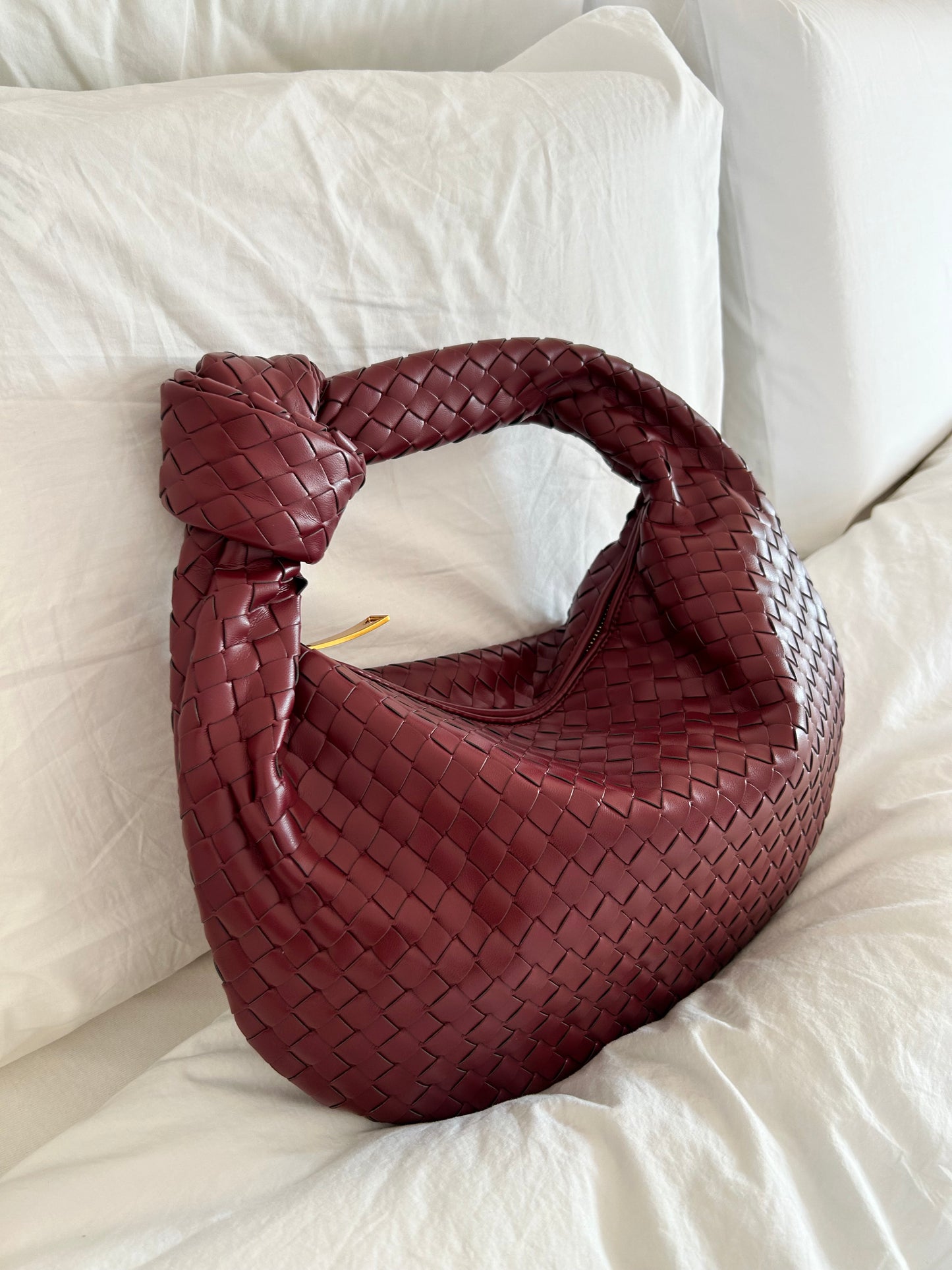 Woven Knot Shoulder Bag for Women Tote Bag Minimalist Vegan Leather Dumpling Clutch Hobo Luxury Everyday Carry Purse Birthday Gift For Her best gift for anniversary wife valentines day gift for her pattyb official designer dupe bag influencer purse