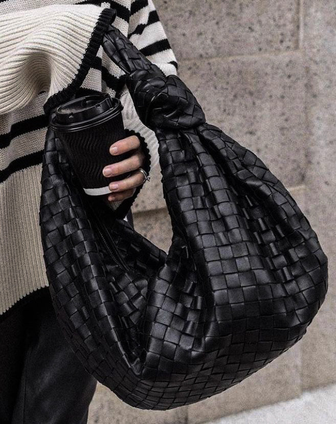 Everyday Woven Bag with Knot Detail Braid Clutch