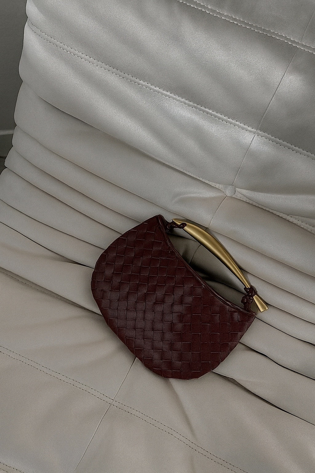 Burgundy Woven Crossbody Bag | Elegant Handbag - Versatile Day to Night Bag
