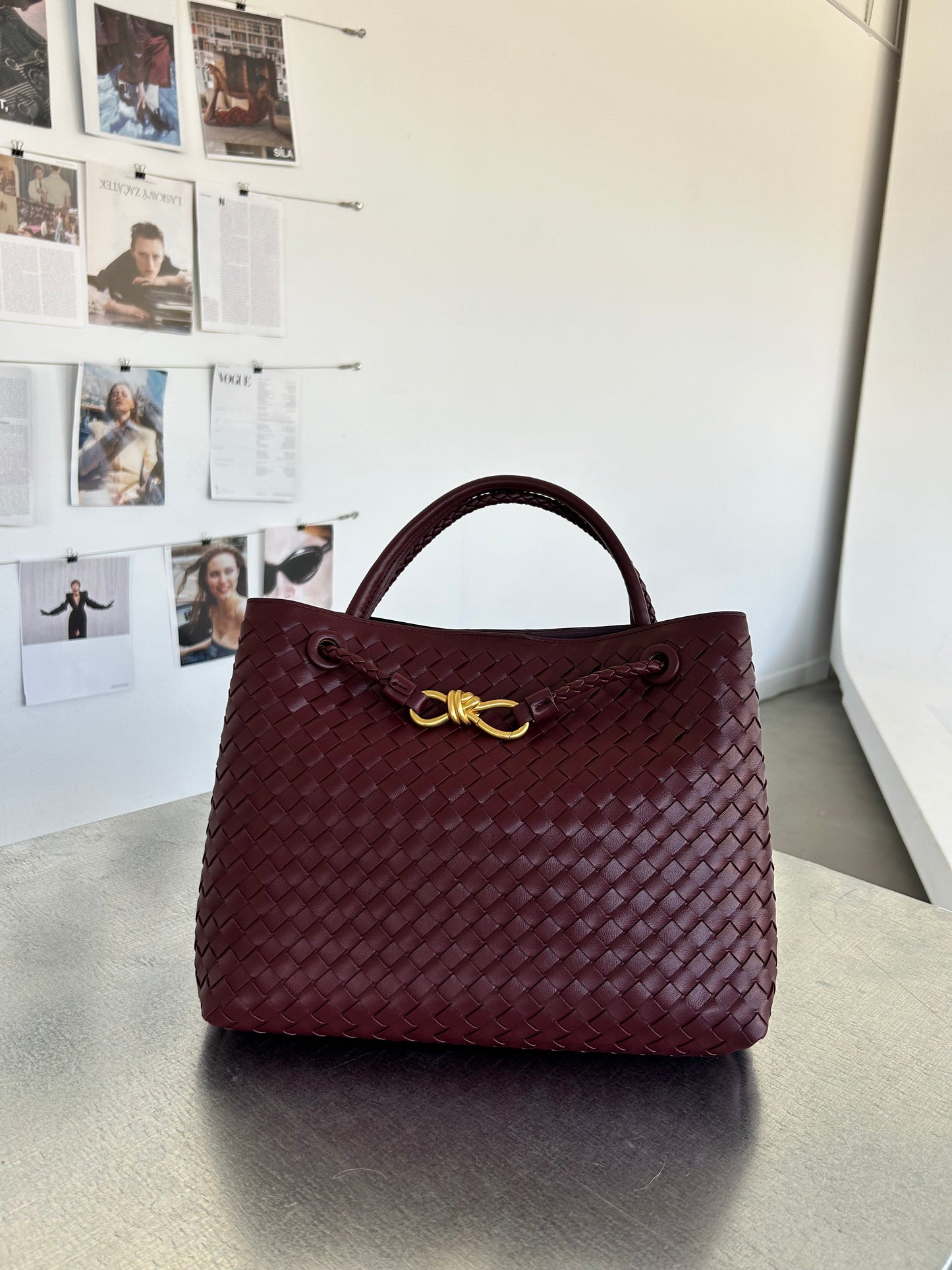 Popular Woven Design Crossbody Bag Vegan Leather