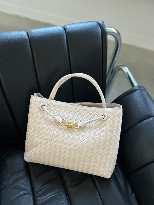Adjustable Crossbody Strap Handbag in Woven Design Top Handle Work Bag