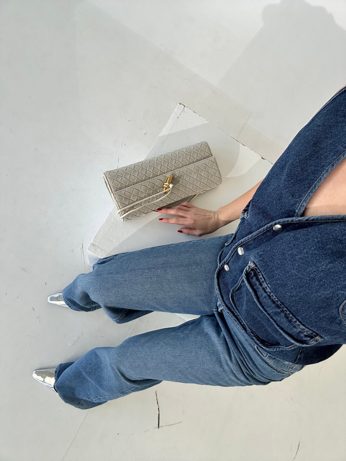 Minimalist vegan suede clutch bag with soft matte texture for evening wear