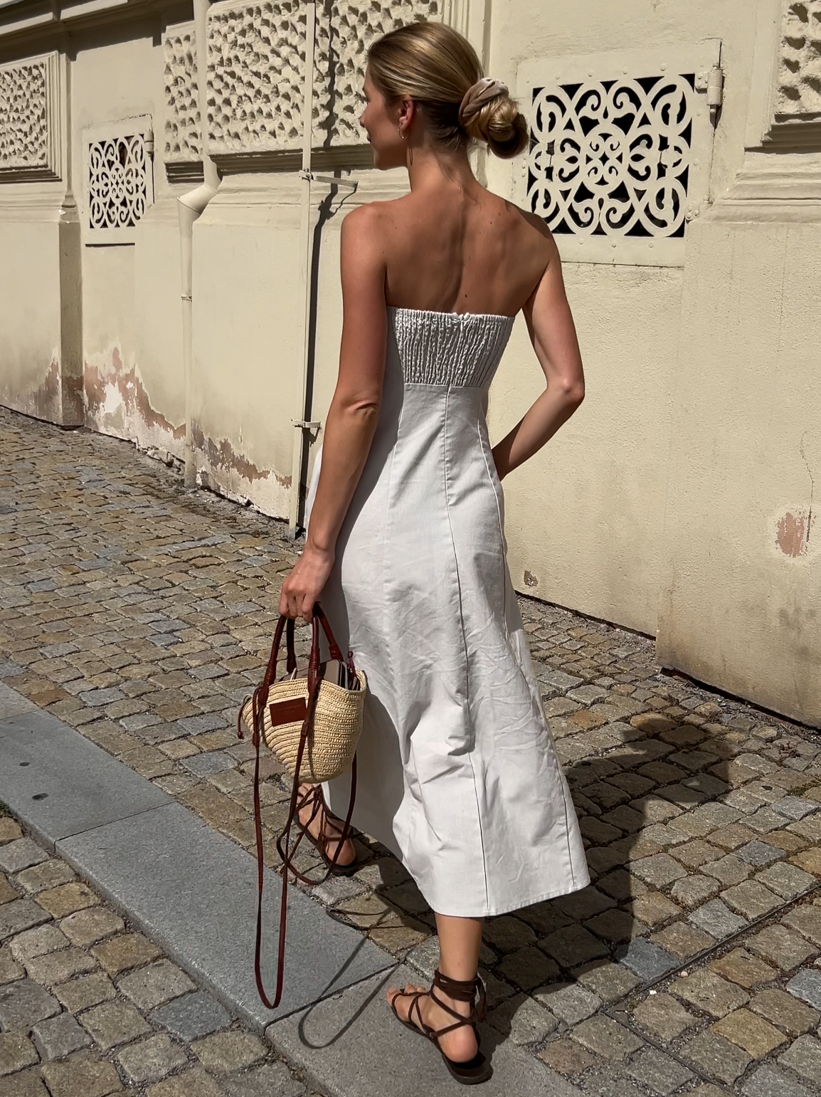 Timeless women's linen maxi dress designed for vacations, resort wear and everyday summer elegance.