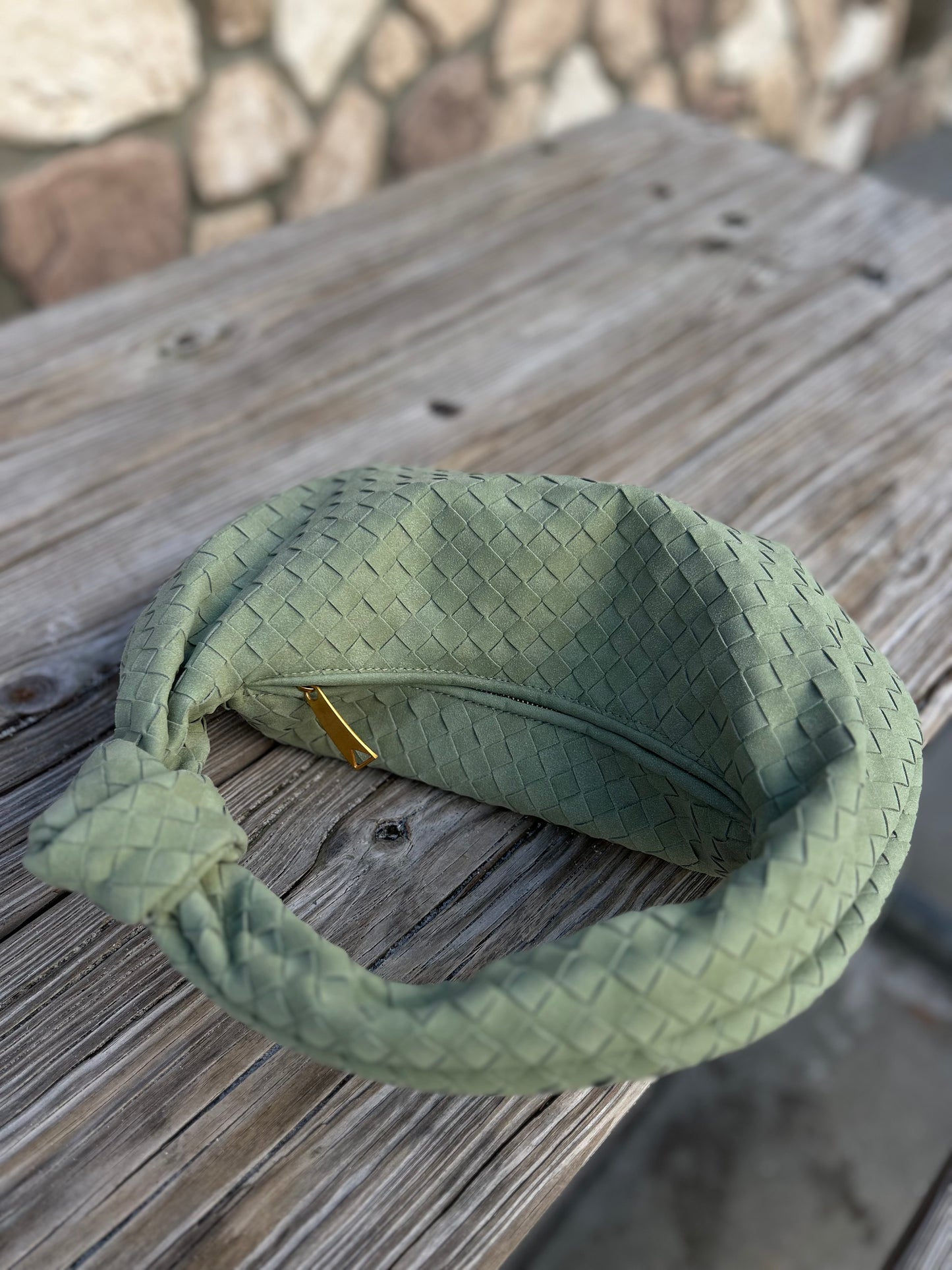Trendy Dumpling Bag for Women Perfect Birthday Gift, Green Suede Shoulder Bag Green Suede Woven Knot Dumpling Bag  Trendy Shoulder Tote for Women perfect birthday gift for her luxury purse for summer designer inspired dupe bag pattybofficial