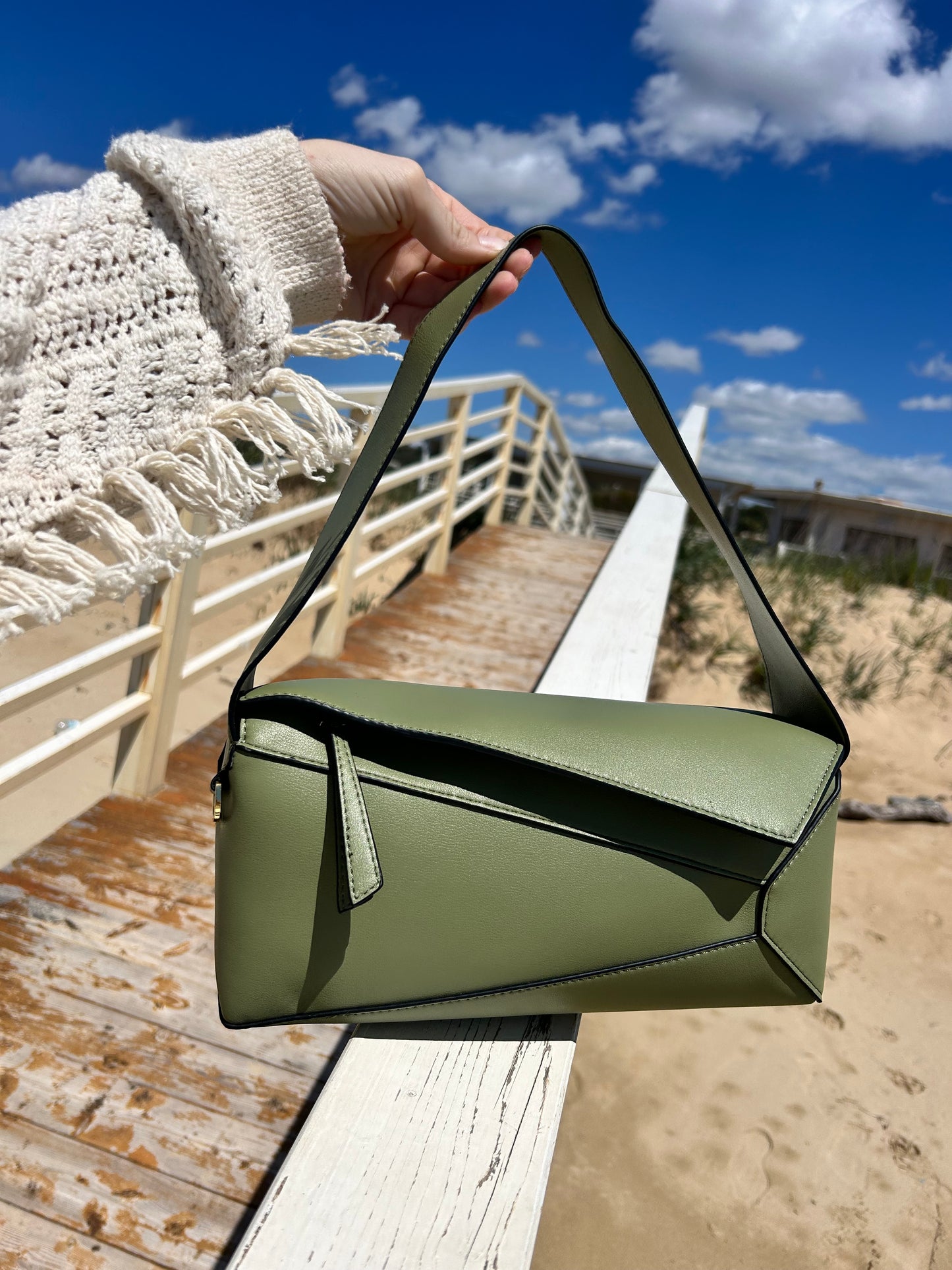 puzzle bag in green colour, real leather shoulder hobo bag Trendy Hobo Shoulder Bag for Women Stylish Summer Purse Real Leather Everyday Carry Luxury Handbag Best Seller Birthday Gift for Girlfriend designer dupe bag pattybofficial