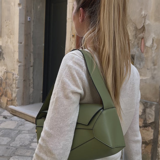 puzzle bag in green colour, real leather shoulder hobo bag Trendy Hobo Shoulder Bag for Women Stylish Summer Purse Real Leather Everyday Carry Luxury Handbag Best Seller Birthday Gift for Girlfriend designer dupe bag pattybofficial