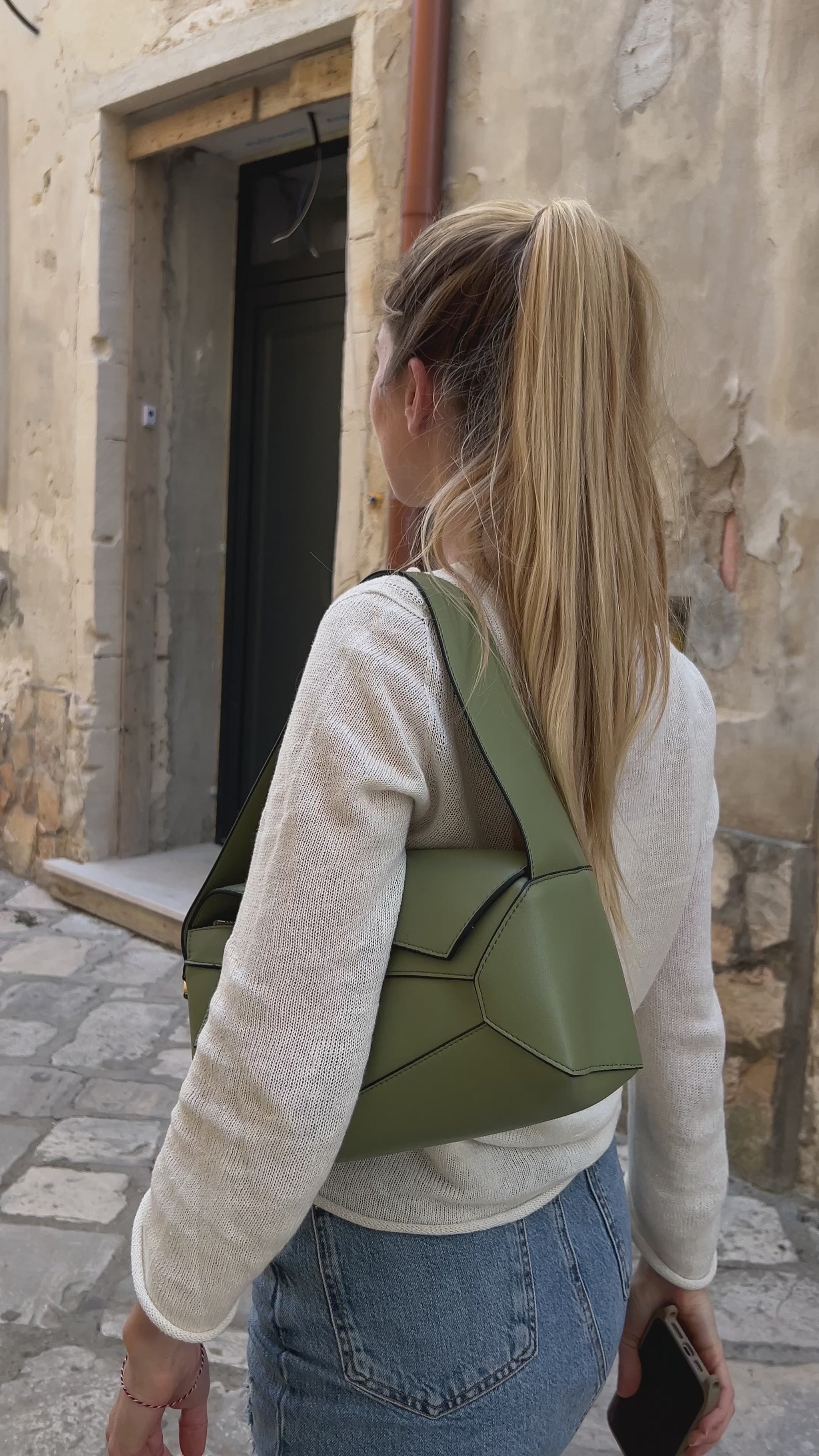 puzzle bag in green colour, real leather shoulder hobo bag Trendy Hobo Shoulder Bag for Women Stylish Summer Purse Real Leather Everyday Carry Luxury Handbag Best Seller Birthday Gift for Girlfriend designer dupe bag pattybofficial