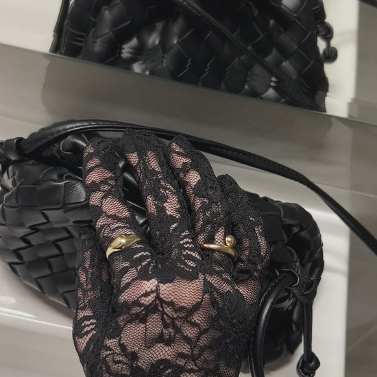 This trendy black woven bag is perfect for a night out or summer holiday! Made from luxurious vegan leather, this hobo clutch features a stylish zipper closure. Makes a wonderful birthday gift for a fashion-forward friend.gift for wife pattybofficial