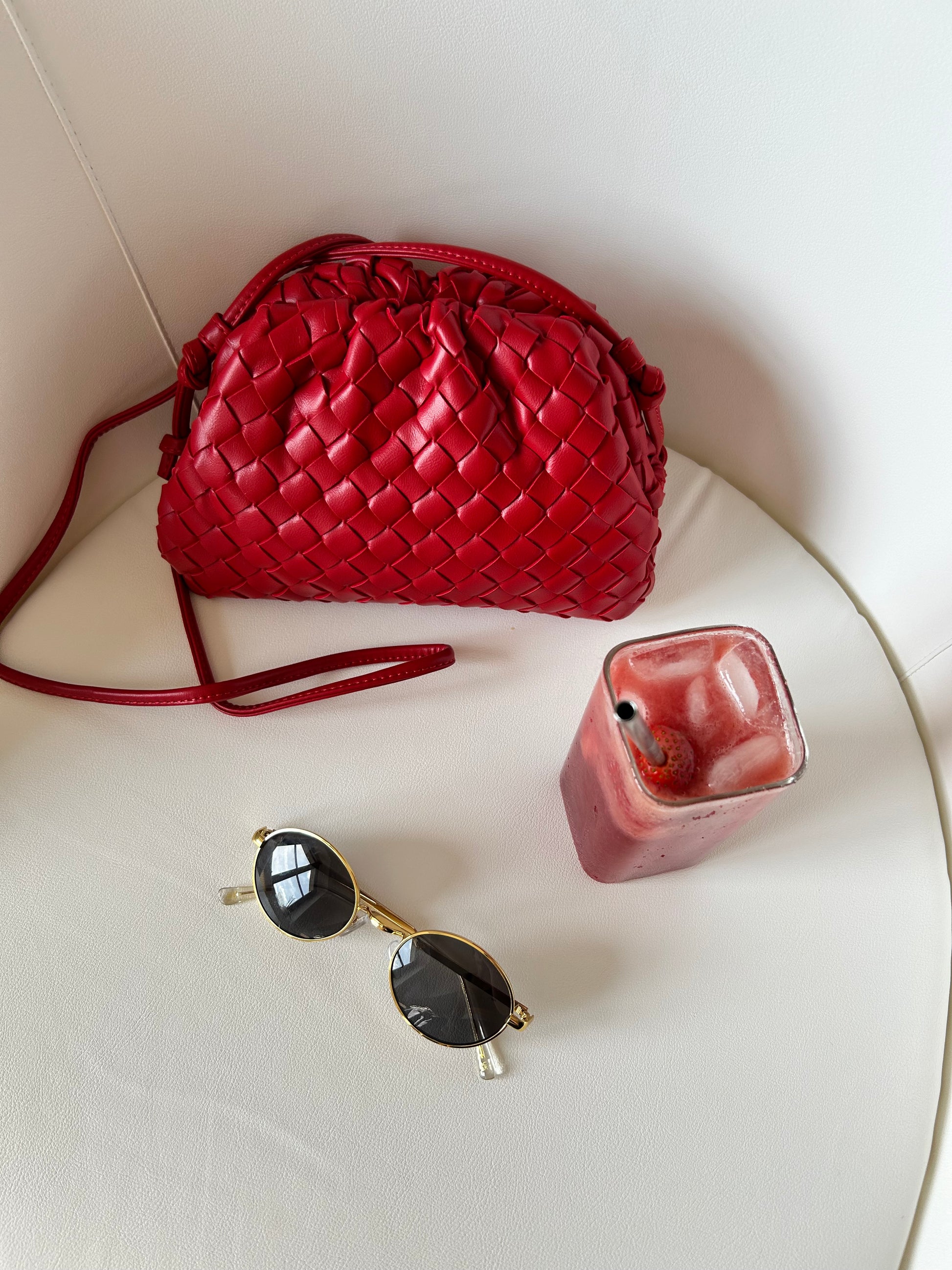 Dumpling Bag Red Mini Pouch for Women. Vegan Leather Bag for Women Designer Inspired Botte*a Red Bag Crossbody designer  inspired braid bag perefct birthday gift for her  mothers day gift knoten tasche pattybofficial luxury designer dupe